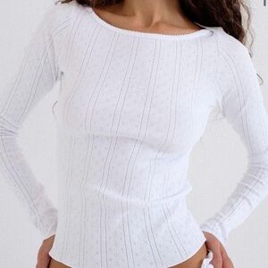 Cou Cou the Bateau pointelle long sleeve top